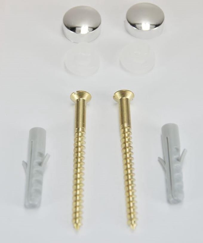 Riko Potschroevenset zonder plug 2 stuks messing 5.5 x 70 mm afdekdop chroom