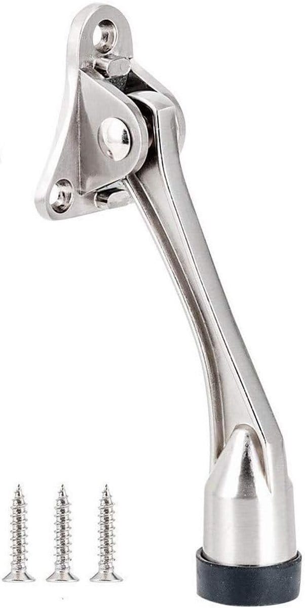 Stevige Metalen Deurstopper met Rubberen Buffer voor Binnen en Buiten