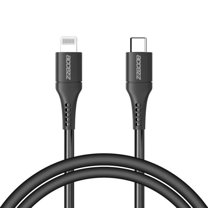 Accezz geschikt voor Lightning naar USB-C kabel - MFi certificering - 1 meter - Zwart