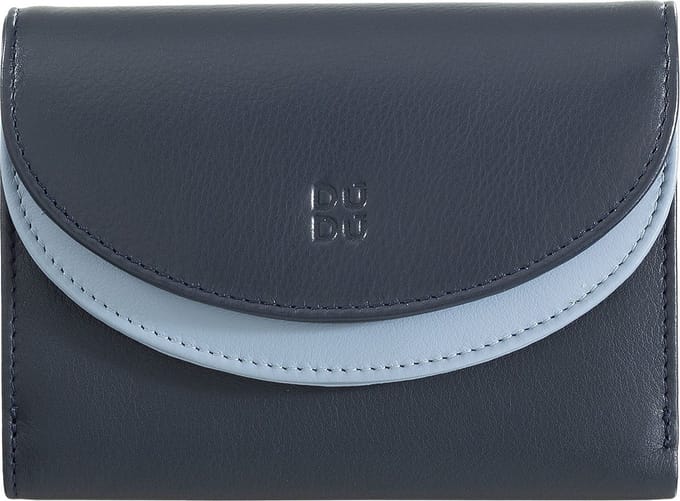 DuDu Galapagos Portemonnee RFID-bescherming Leder 13 cm - Dames - Horizontaal - navy