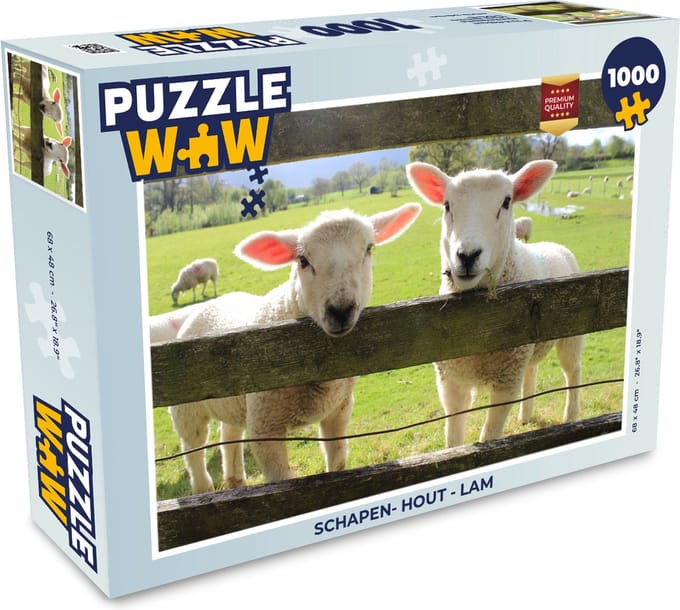 Puzzel Schapen- Hout - Lam - Legpuzzel - Puzzel 1000 stukjes volwassenen