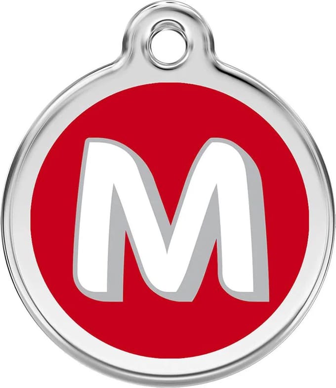 Red Dingo Hondenpenning 20 mm letter M