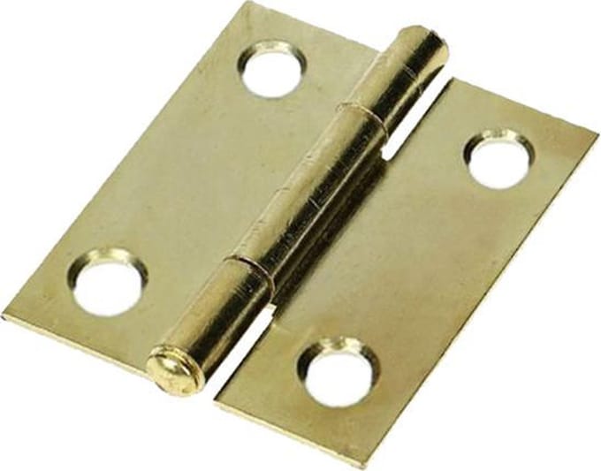 TQ4U Scharnieren 30x26 mm - Vaste Pen - Vermessingd - Rechte Hoek - Set van 4