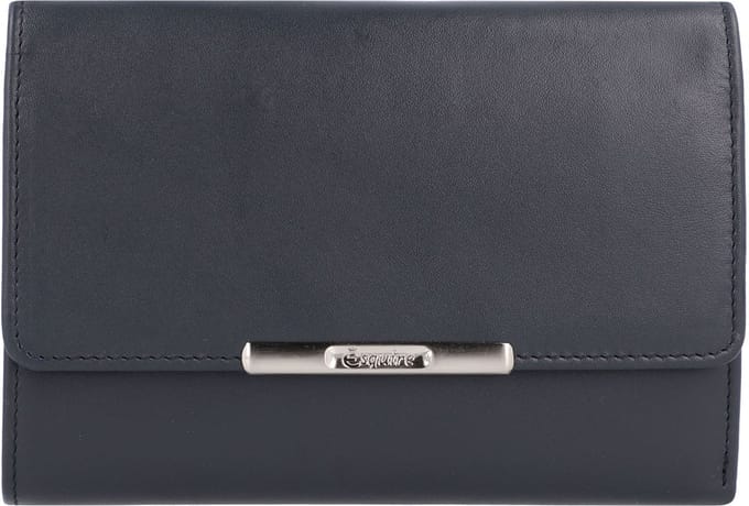 Esquire Helena Portemonnee I Leer 14 cm - Dames - Horizontaal - blau