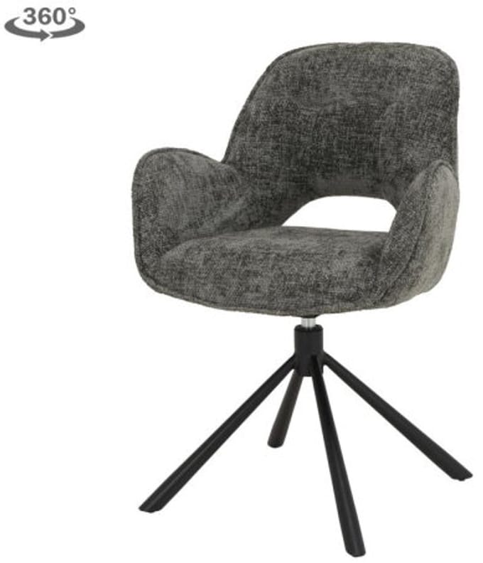 Tower Living Eetkamerstoel Isola - Charcoal Stof - 64x63x89cm