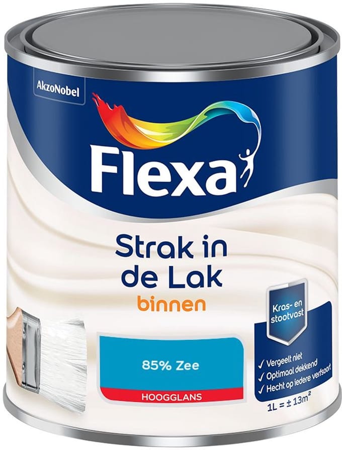 Flexa - Strak In De Lak Binnenlak Hoogglans - 85% Zee - Mengverf - 1 L
