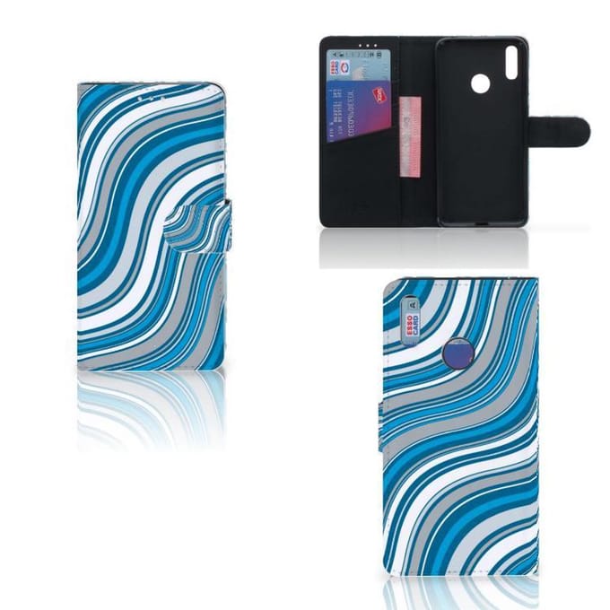 Huawei Y7 (2019) Telefoon Hoesje Waves Blue