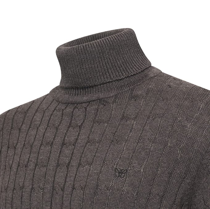 Cappuccino Italia - Heren Trui Pullover Aosta Cable - Grijs - Maat L