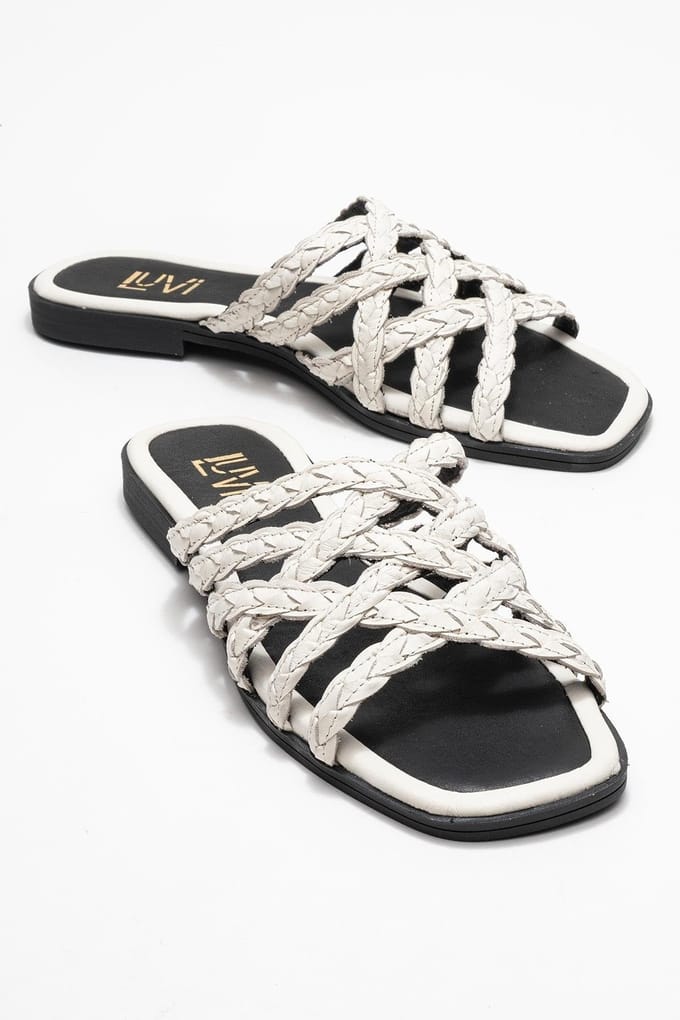 Alisha Leer Slide Sandaal (Women)