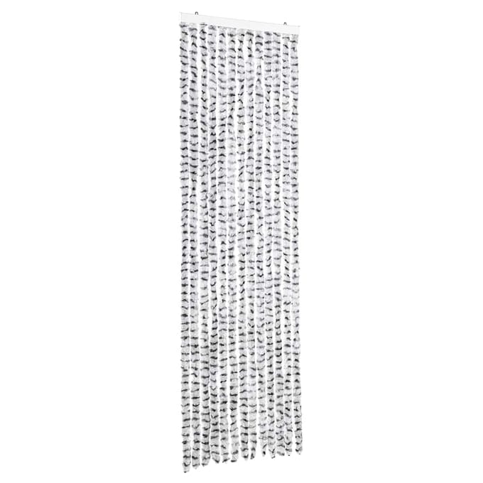 vidaXL - Vliegengordijn - 56x185 - cm - chenille - licht- - en - donkergrijs