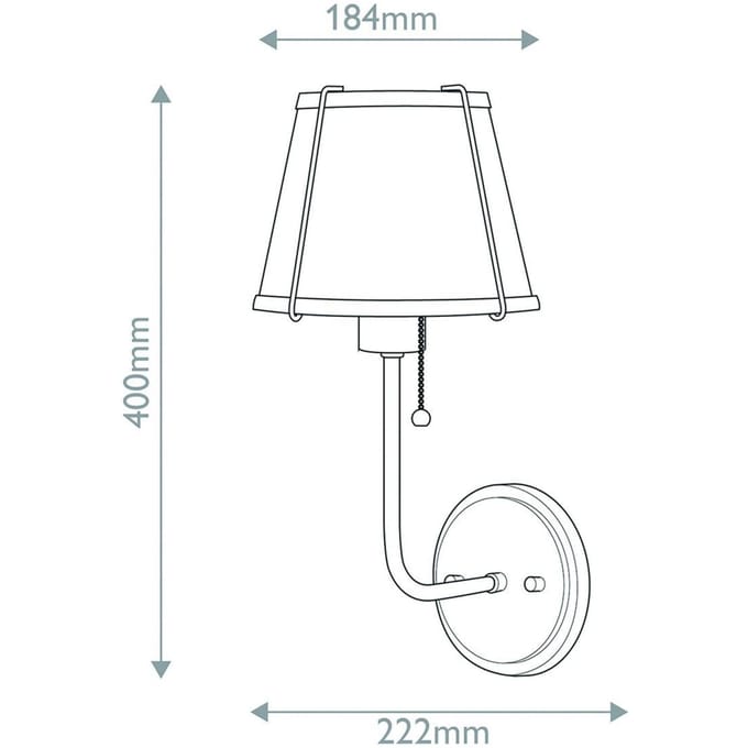 Hinkley LED Wandlamp Clarke | 1X E27 Max 40W | Warm Brass & Black Steel Shade