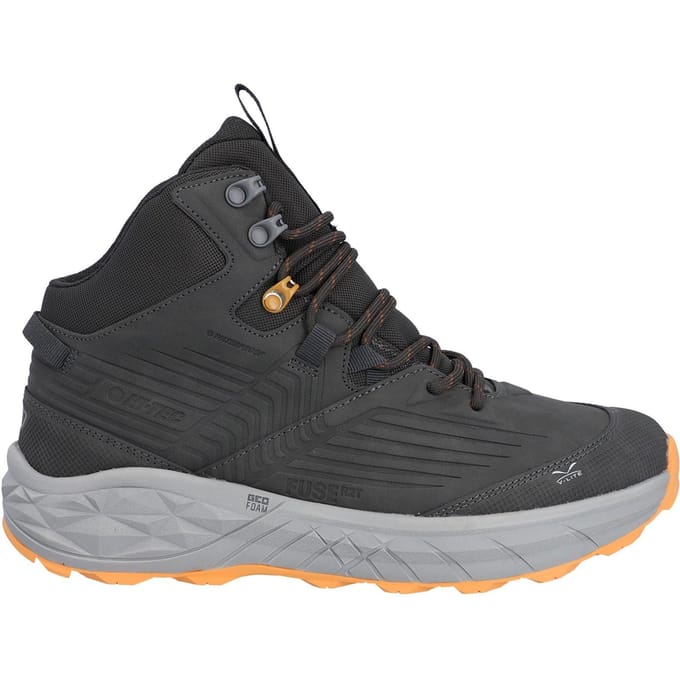 Hi-Tec Fuse Trek Mid Polyester Heren Wandelschoenen In Staal/Grijs/Geel