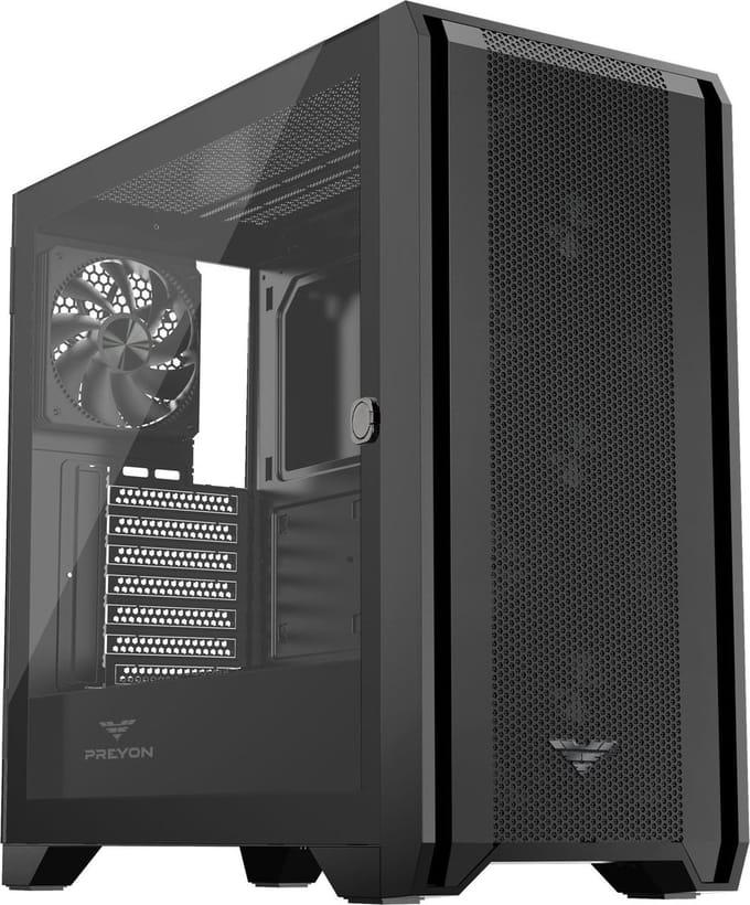 PREYON Nest Windy - PC Case - Behuizing - Compatibel voor Micro-ATX, Mini-ITX - Zonder voeding - Zwart