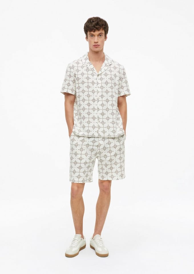 relaxed fit stoffen shorts van katoen