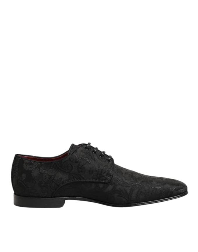 Dolce & Gabbana Zwarte Brocade Veterschoenen voor Heren