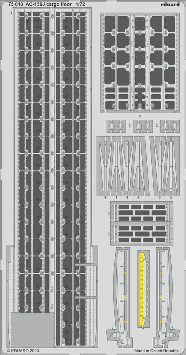 Eduard Modelbouwdecoratie - 73813 AC-130J vrachtruimvloer - Photo-etch