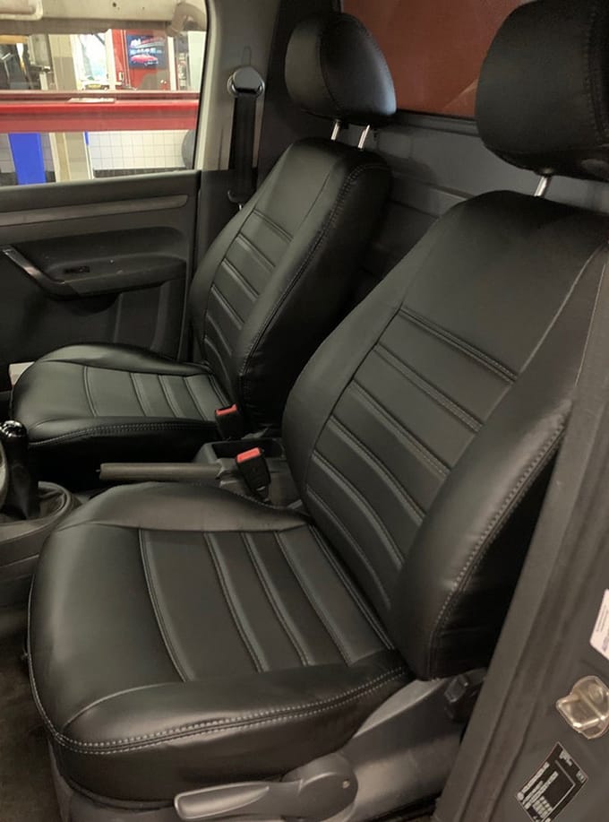 Pasvorm stoelhoezen Volkswagen Caddy 2004-2015 - Kunstleer zwart