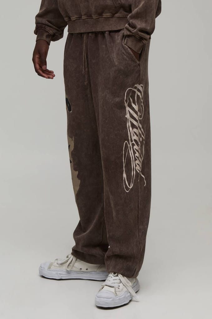 Rechte Pasvorm Schorpioen Omgeslagen Jogger | Brown | Size Small