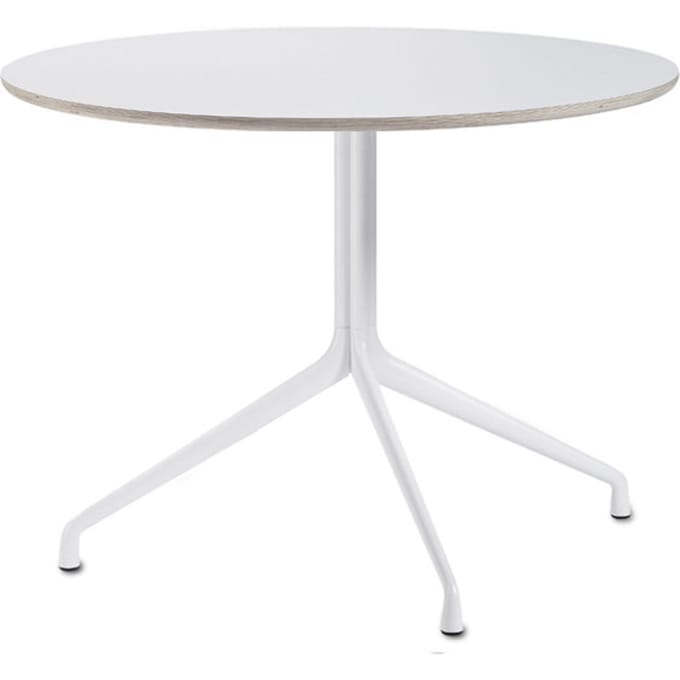 HAY - About A Table AAT 20 - Onderstel met drie poten - Laminaat wit, rand multiplex - Ø 110 cm