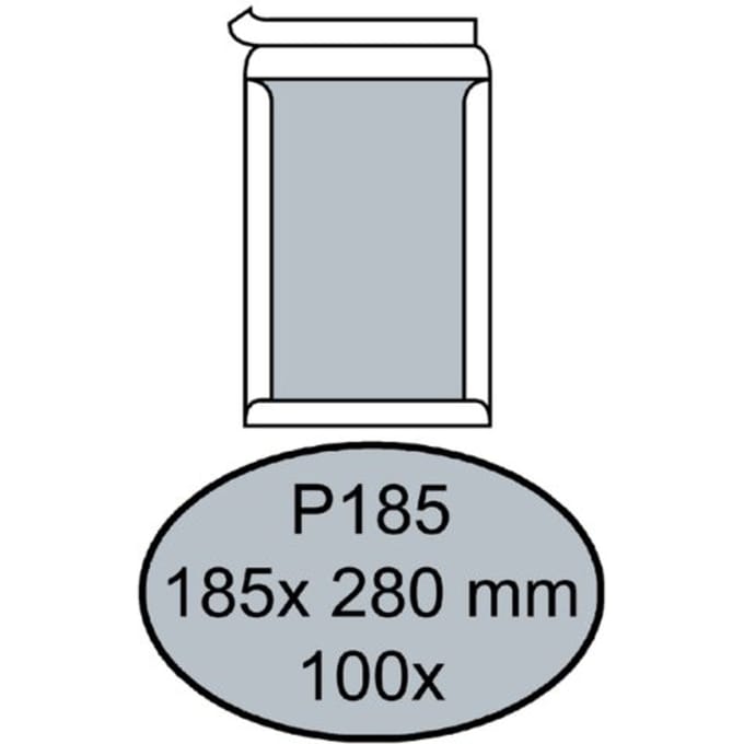 Envelop Quantore bordrug P185 185x280mm zelfklevend wit 100 stuks