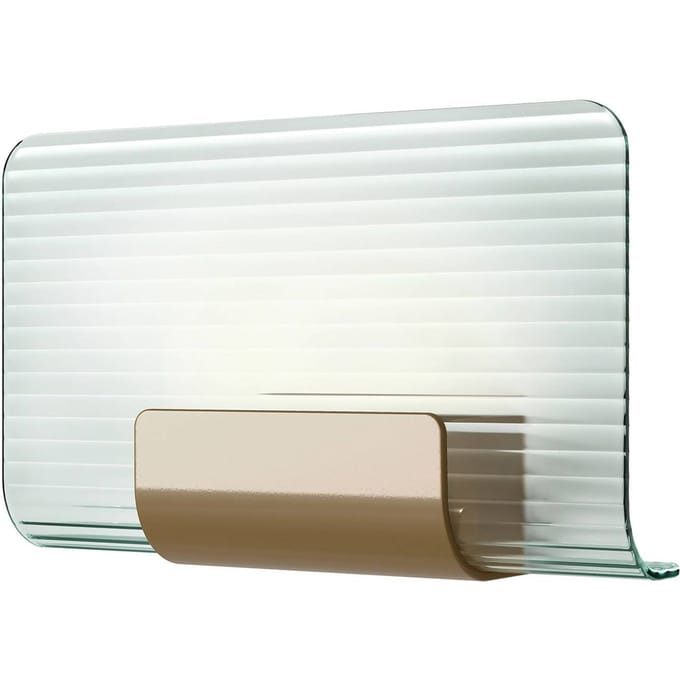 kdln LED wandlamp Nami, messingkleurig, breedte 30 cm, glas