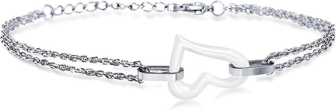 Montebello Armband Chanelle White - 316L Staal - Hart - 18+3cm