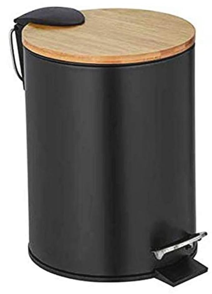 Pedal bin 3 liters - Matte black waste bin for bathroom and kitchen