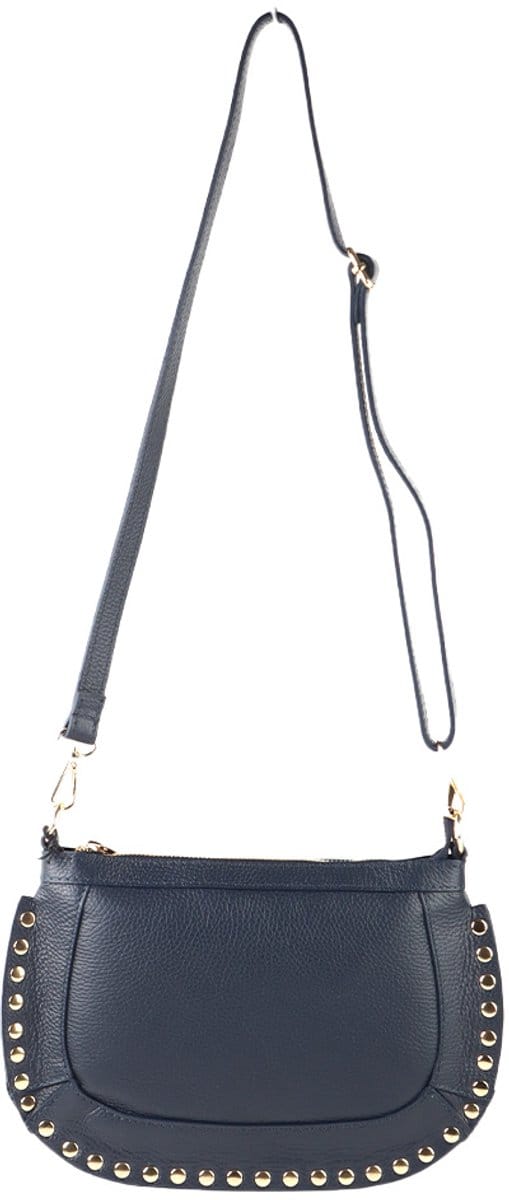 Giuliano lederen schoudertas Luma - Made in Italy - Dames - Donker blauw