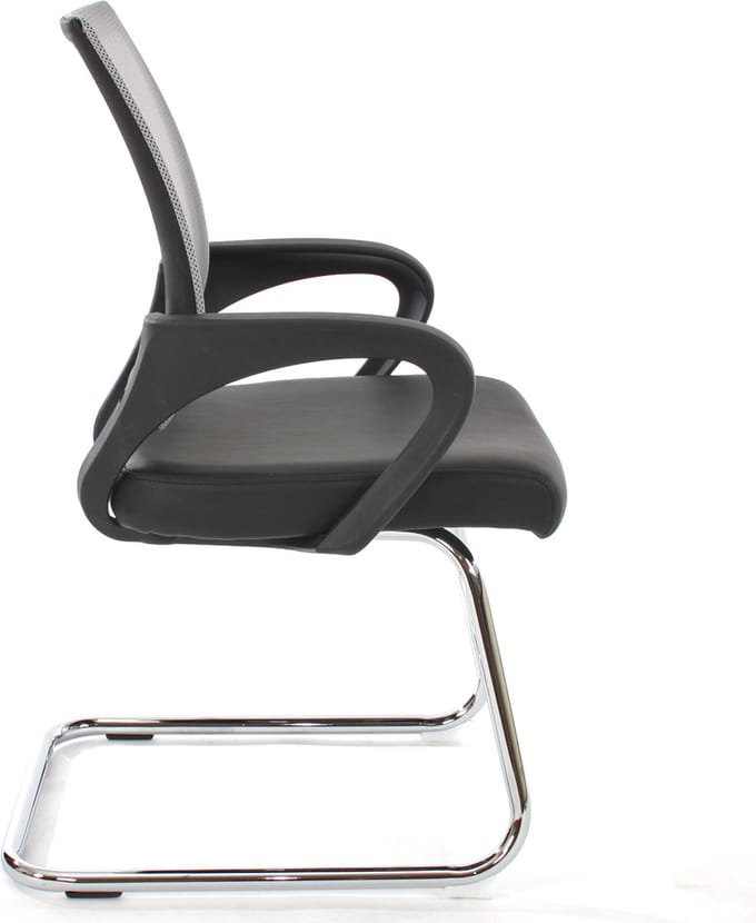 Set van 2 vergaderstoelen Ancona, bezoekersstoel, kunstleer MVG-gecertificeerd ~ grijs