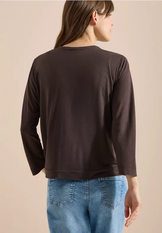 Open jas in effen kleur met 3/4 mouwen