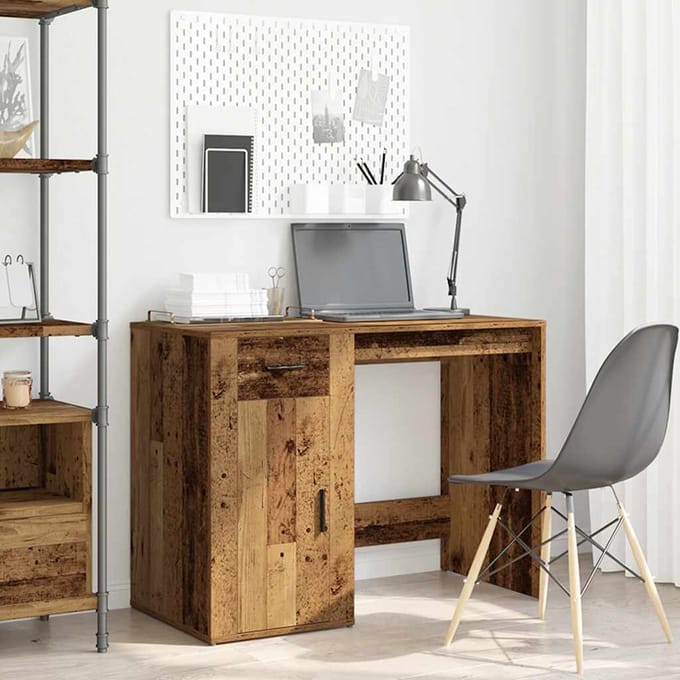 vidaXL - Bureau - 100x49x75 - cm - bewerkt - hout - oud - houtkleurig