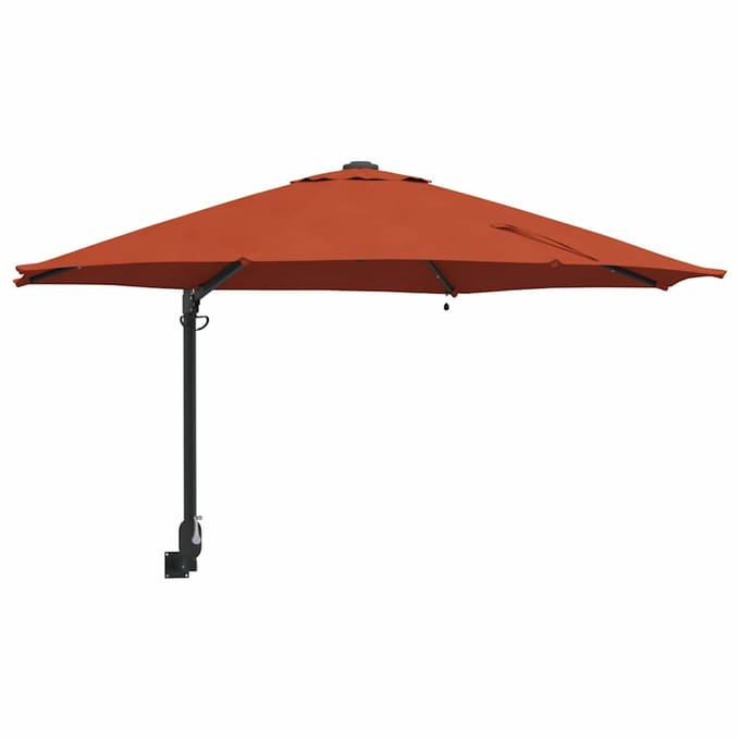 vidaXL - Tuinparasol - 248 - x - 248 - x - 148 - cm - Polyester - en - Staal - Terracotta