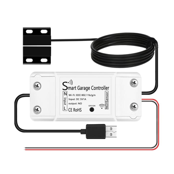Tuya WiFi Garagedeuropener Intelligente afstandsbediening Sensorondersteuning APP Spraakcontroller US Plug wit