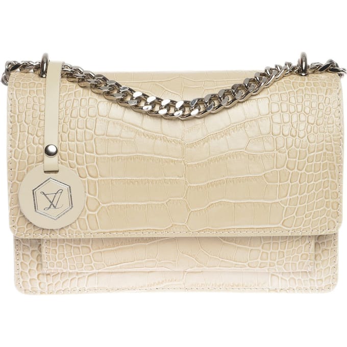 Luisa Vannini Beige Rundleer Tas