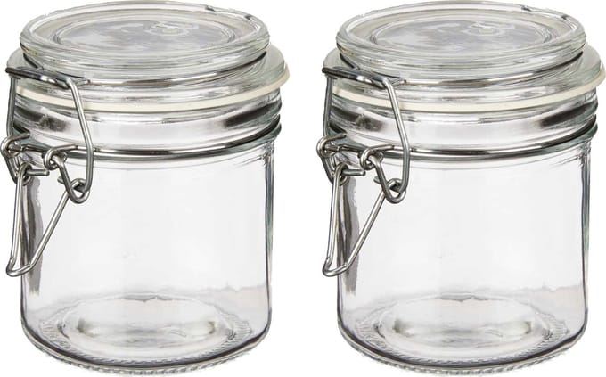 Vivalto Weckpot/inmaakpot - 2x - Tarro - 250 ml - glas - beugelsluiting - D11 x H10 cm