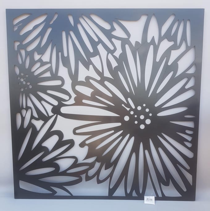 Mica Decorations Metalen muurdecoratie bloemen 90x90cm