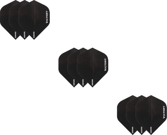 Darts Set - 3 sets zwarte Victory dartflights - flights