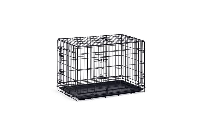 Beeztees Hondenbench M - Bench - 2 deuren - Inklapbaar Zwart - 81x55,5x61,5 cm