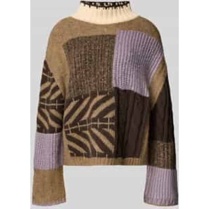 Loose fit gebreide pullover met katoen en wol