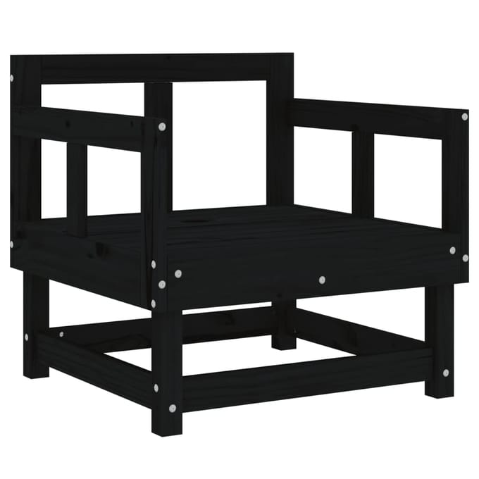 vidaXL - Tuinstoelen - 2 - st - massief - grenenhout - zwart