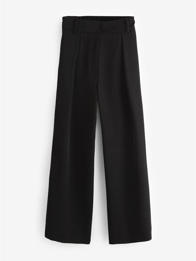 Next - Dames - Broek met elastische achterzijde en wijde pijpen - Zwart