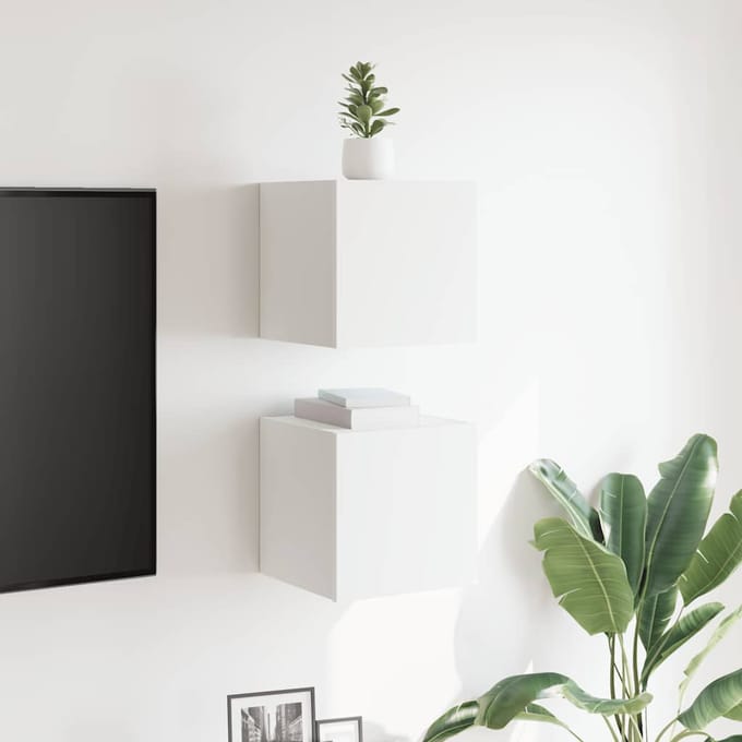 vidaXL - Tv-wandmeubelen - 2 - st - 30,5x30x30 - cm - wit