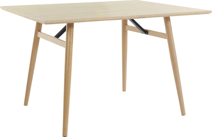 Harris - Eettafel 120x80 cm 6 plaatsen in Natuur MDF Eiken (77 x 120 x 80 cm)