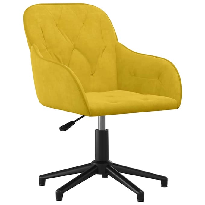 vidaXL - Eetkamerstoelen - draaibaar - 2 - st - fluweel - geel