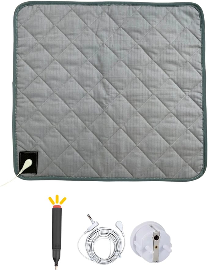 Aardingslaken - Groundingly - Aardingsmat - Inclusief testpen - Earthing - Grounding - Grijs (40x43)