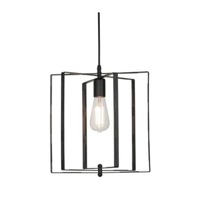 Hanglamp NOBEL zwart metaal vierkant 60W zwart