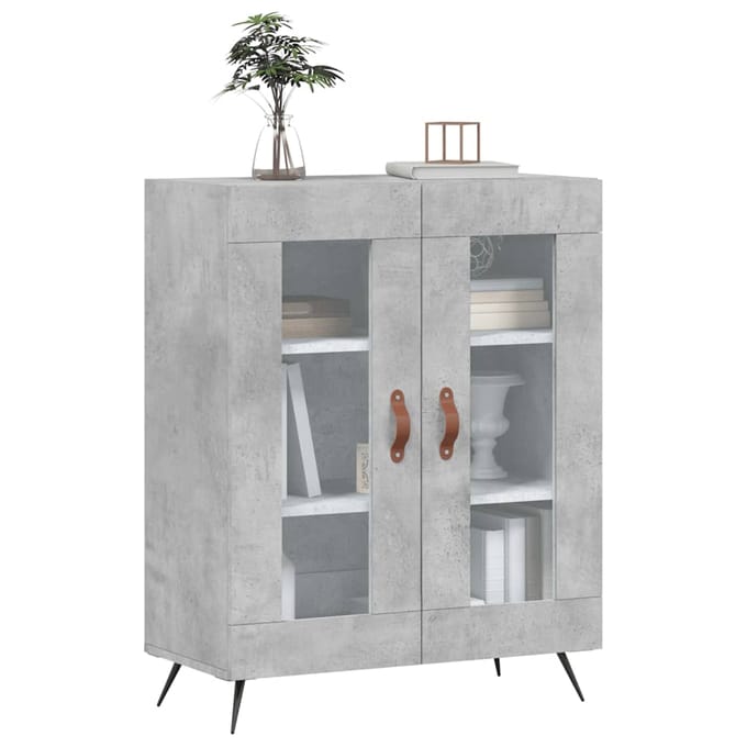 vidaXL - Dressoir - 69,5x34x90 - cm - bewerkt - hout - betongrijs