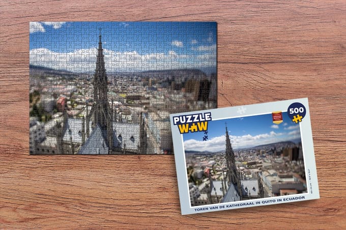 Puzzel Toren van de kathedraal in Quito in Ecuador - Legpuzzel - Puzzel 500 stukjes