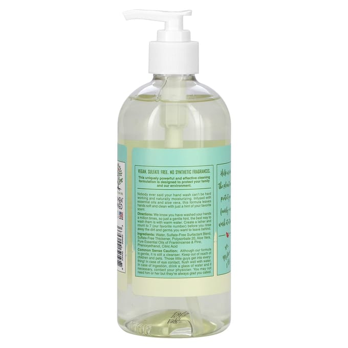Rebel Green, Fresh & Clean Hand Soap, Frankincense and Pine, 16.9 oz (500 ml) white