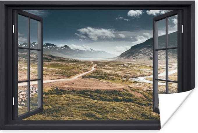 Poster Doorkijk - Pad - Berg - 180x120 cm XXL
